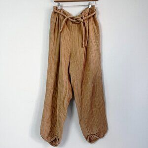 Free People Tan Paperbag Waist Gauze Pants
